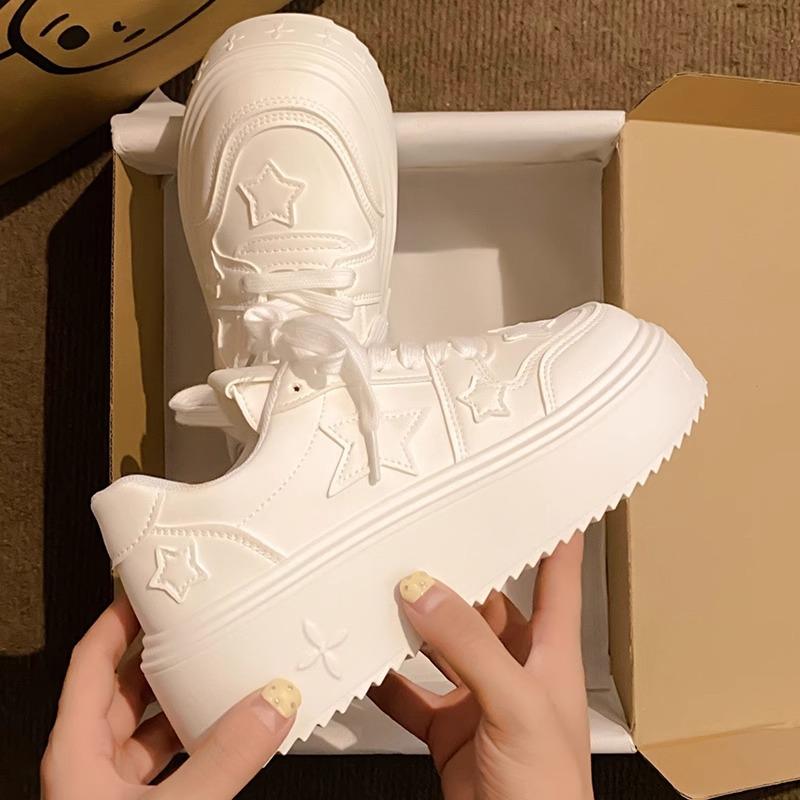 

Versatile, the same thick-soled muffin increases the star, little white shoes, children s 2025 spring and autumn new popular casual board shoes 40