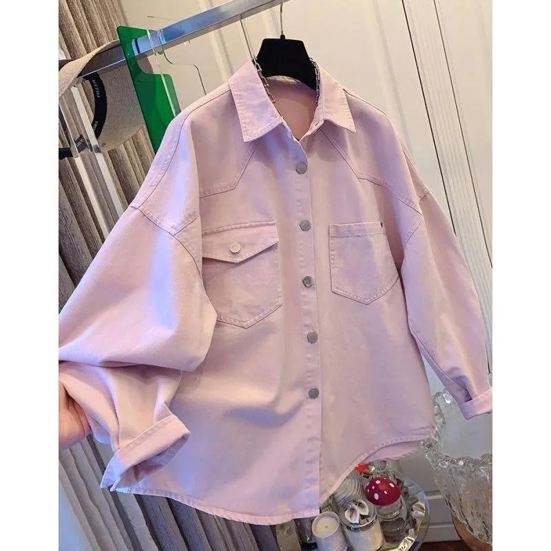 Modischer Mantel Locker Großes Oberteil Damen Herbst Neu Jeanshemd