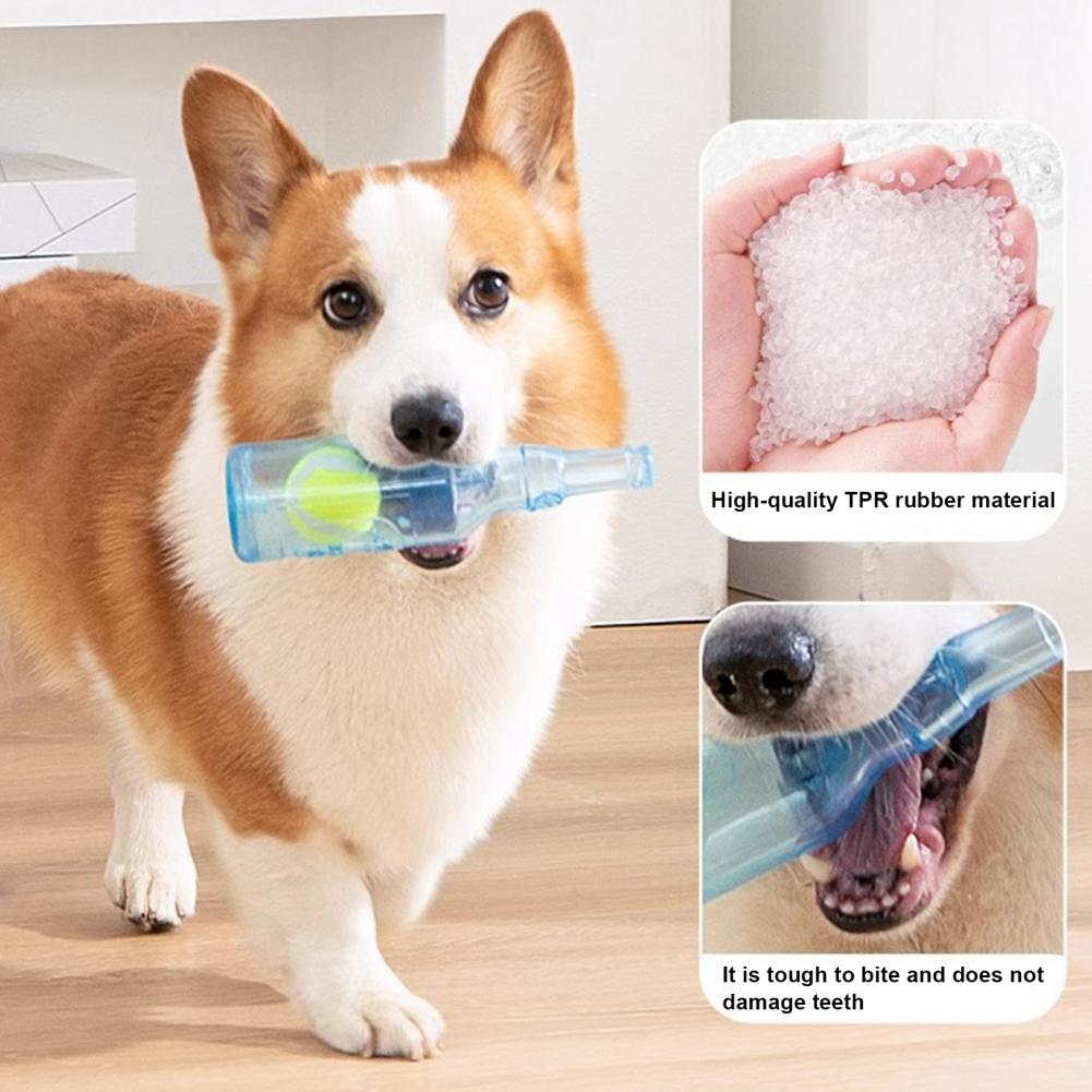 Dog Chew Toy with Snack Dispenser Water Bottle Dog Toy for Intellectual Stimulation Squeaky Water Bottle Dog for Pets