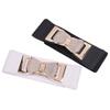Elegant Wide Elastic Waistband Rhinestone Bow Knot Buckle Ladies Corset Belt Waist Dress Decoration