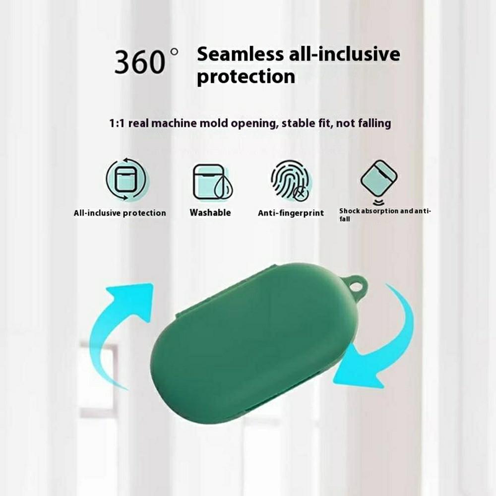 For QCY Crossky R70 Silicone Case Wireless Earphones Protective Cover with Anti-Lost Buckle