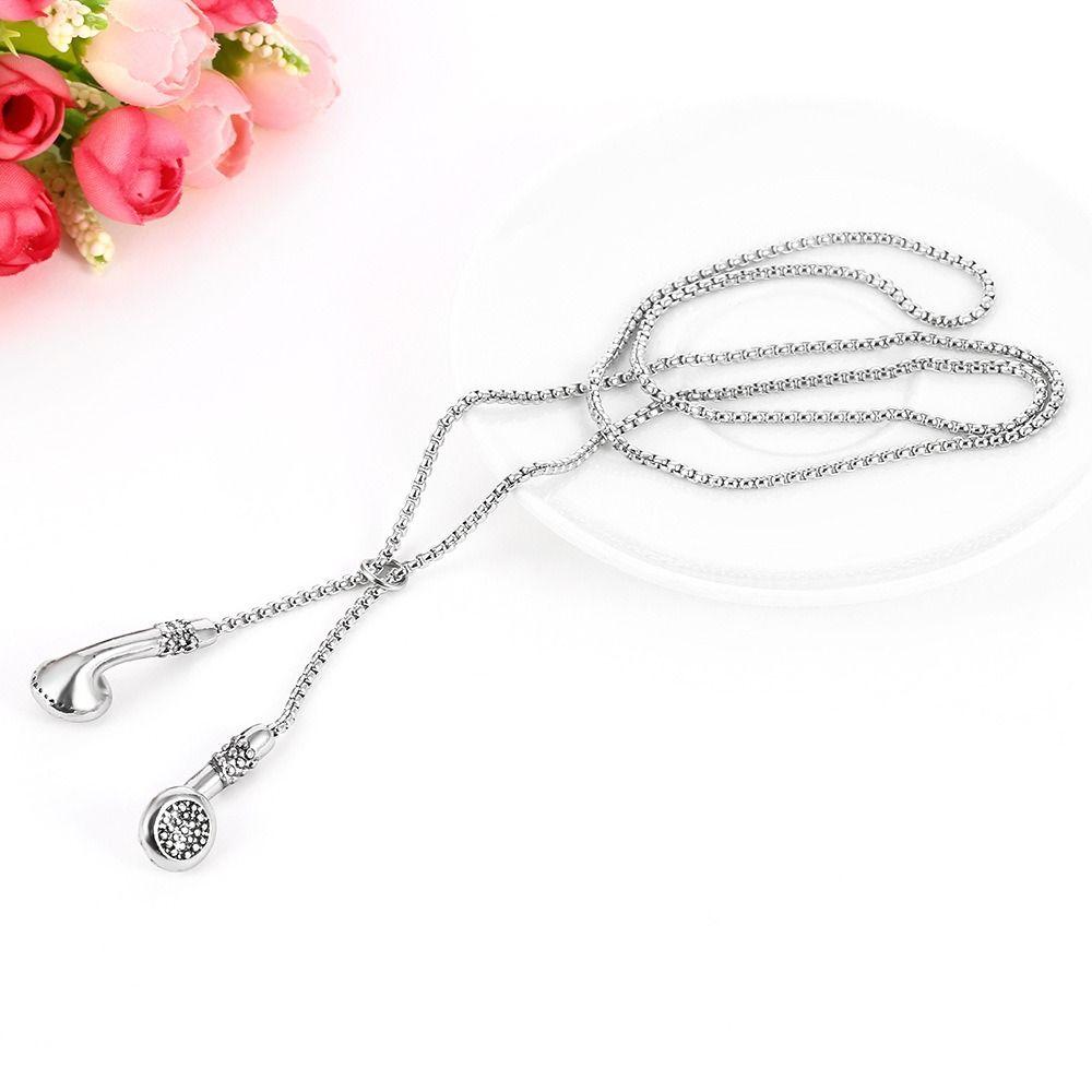 Earbuds Pendant Clothing Accessories Necklace Long Sweater Chain Earphone Pendant Necklace  Jewelry