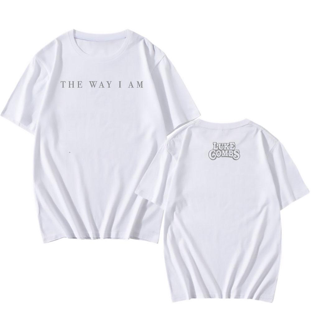 Luke Combs The Way I Am Album T-shirt Short Sleeve Cotton Summer O-neck Tshirts Casual Unisex Streetwear Hip Hop Print Merch Tee XS белый