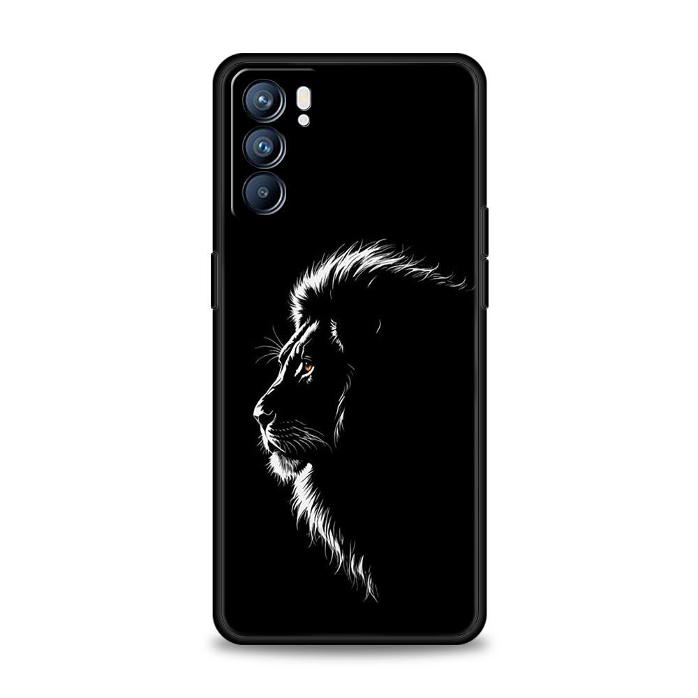 Concise Lion Pattern Phone Case For Oppo Reno14 Reno13 Reno12 11 F 10 Find X5 X9 Pro A54 5G A53 A52 A9 A16 A78 4G A80 A98 Cover