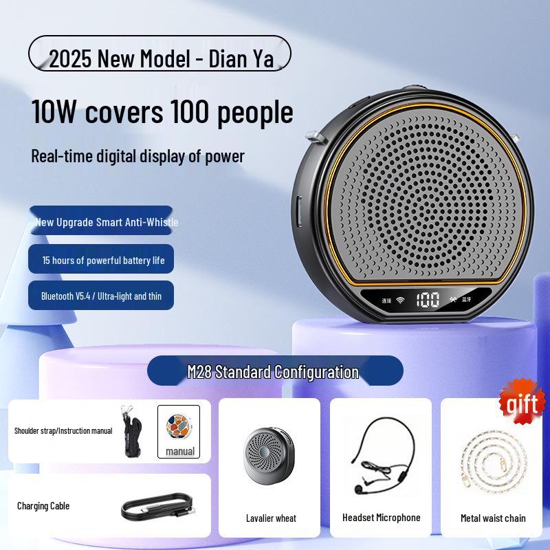 

Lavalier M28 Little Bee Wireless Dual-Mic Bluetooth Amplifier for Teachers - Portable & No Howling чорний
