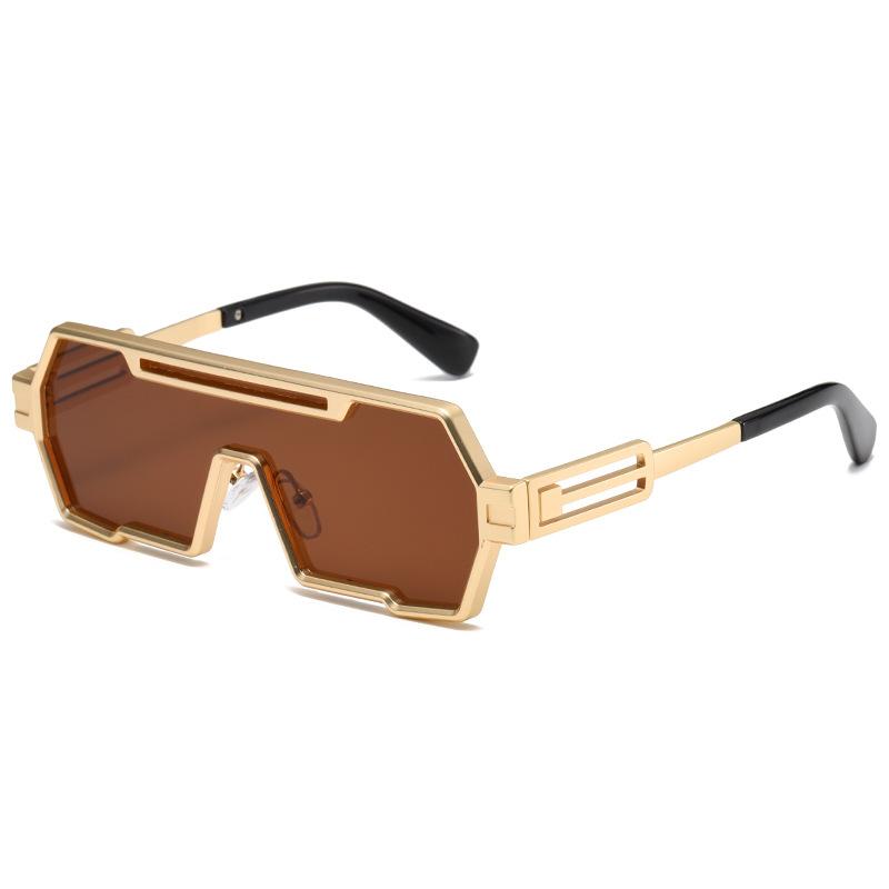 

Men One-Piece Punk SunGlasses Women Luxury Brand Vintage Oversized Square Eyewear Big Frame Shade Eyewear Steampunk Sunglasses