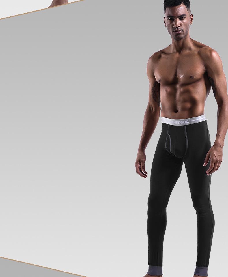 Men's Mid-Waist Slim-Fit Thermal Leggings - Autumn/Winter Cold-Proof Trousers