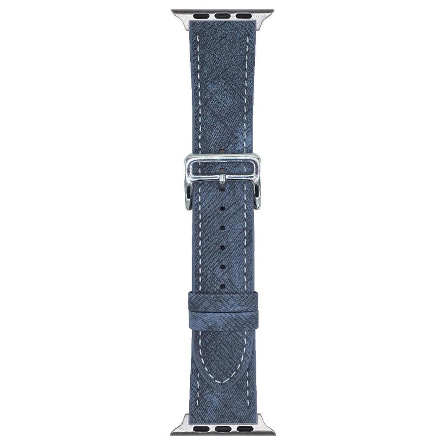 

Leather Watchband For Apple Watch Series 10 Ultra 9 8 7 SE 6 5 4 3 2 1 46mm 49mm 45mm 44mm 42mm Wrist Strap Replacement Indigo