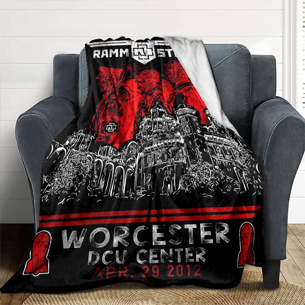 1ks RAMMSTEIN WORCESTER Měkká flanelová přikrývka pro všechna roční období pro domácnost, kancelář, venkovní použitíOdolný komfort Měkká teplá přikrývka pro domov