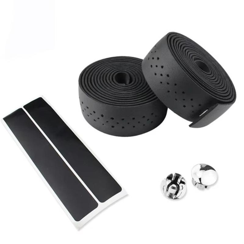 

Latest Product Pu Leather Perforated Breathable Bicycle Handlebar Tape Comfortable Light Weight Anti-Slip Bicycle Handlebar Tape чёрный