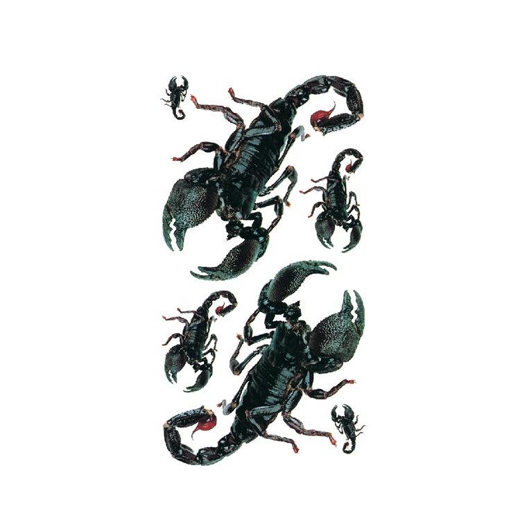 Scar Snake Spider Scorpion Animal Water Transfer Waterproof Tattoo Sticker Sample Spoofing Horror Set