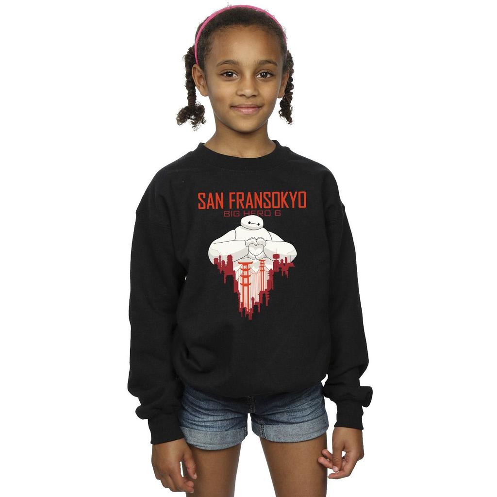 Disney Girls Big Hero 6 Baymax San Fransokyo Heart Sweatshirt