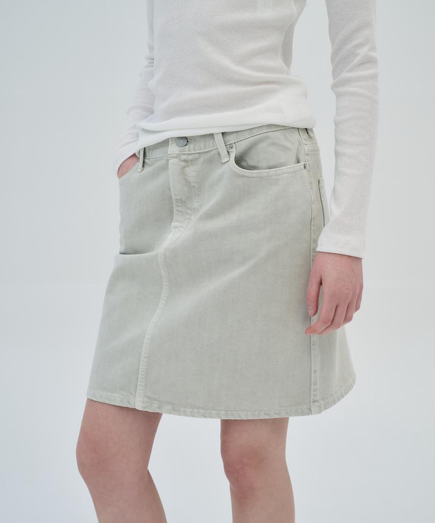 Jeonggamseutyudio Pigment Dyed Denim Skirt_3 Color