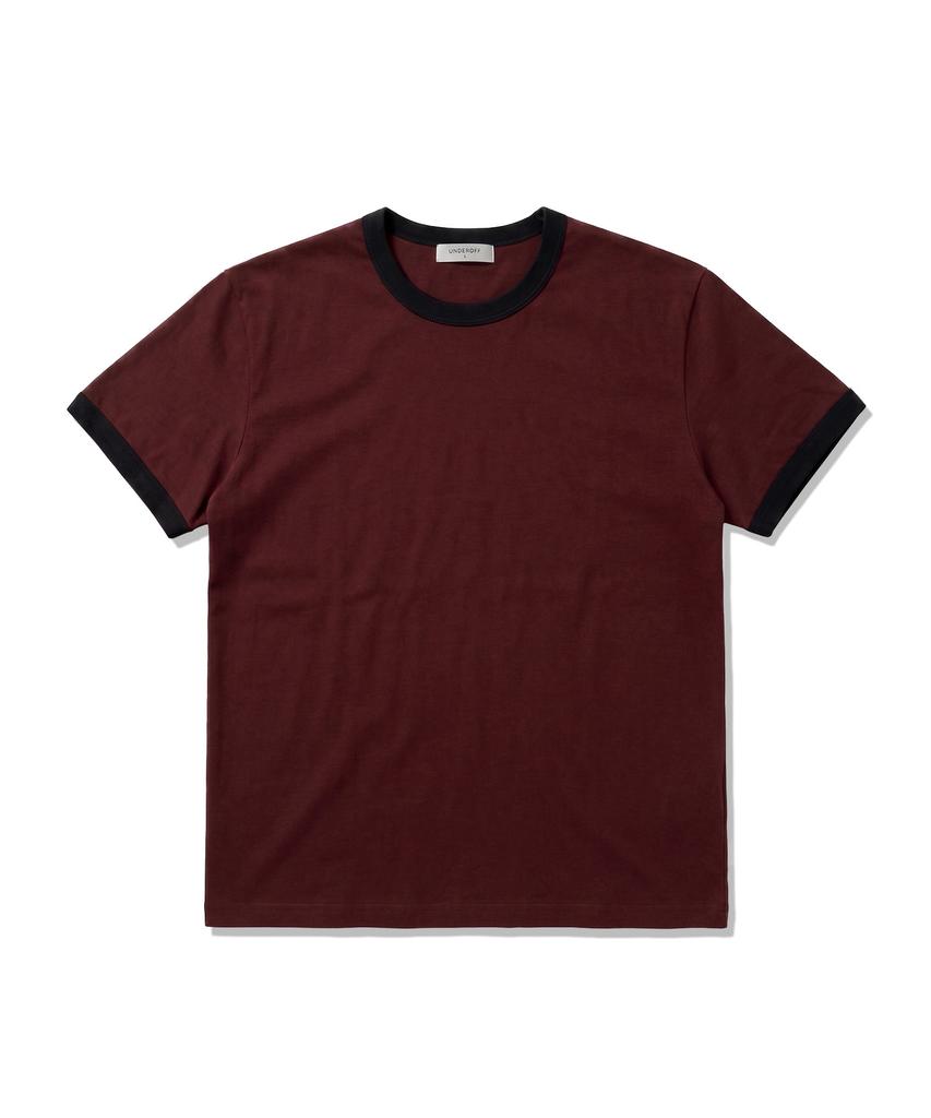 UNDEROFF Essential Standard Short Sleeve Ringer T-Shirt Burgundy