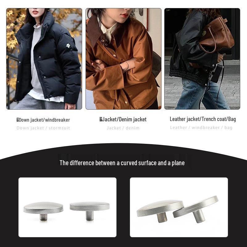 Metal Snap Buttons for Clothing: No-Sew Hidden Snap Accessories for Jackets, Studs, and Mother-Child Buttons.