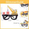 Fun And Colorful Construction Vehicle Themed Glasses For Kids Birthday Party Decorations