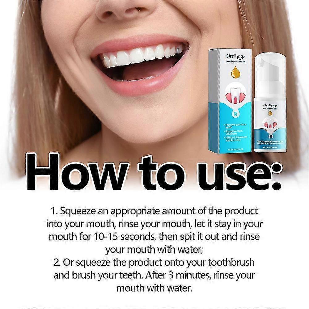 Gum Regrowth Foam Repair Gingival Teeth Whiten Remove Yellow Stain Relieve Dental Decay Toothache Oral Cleaning Protect Gum Care