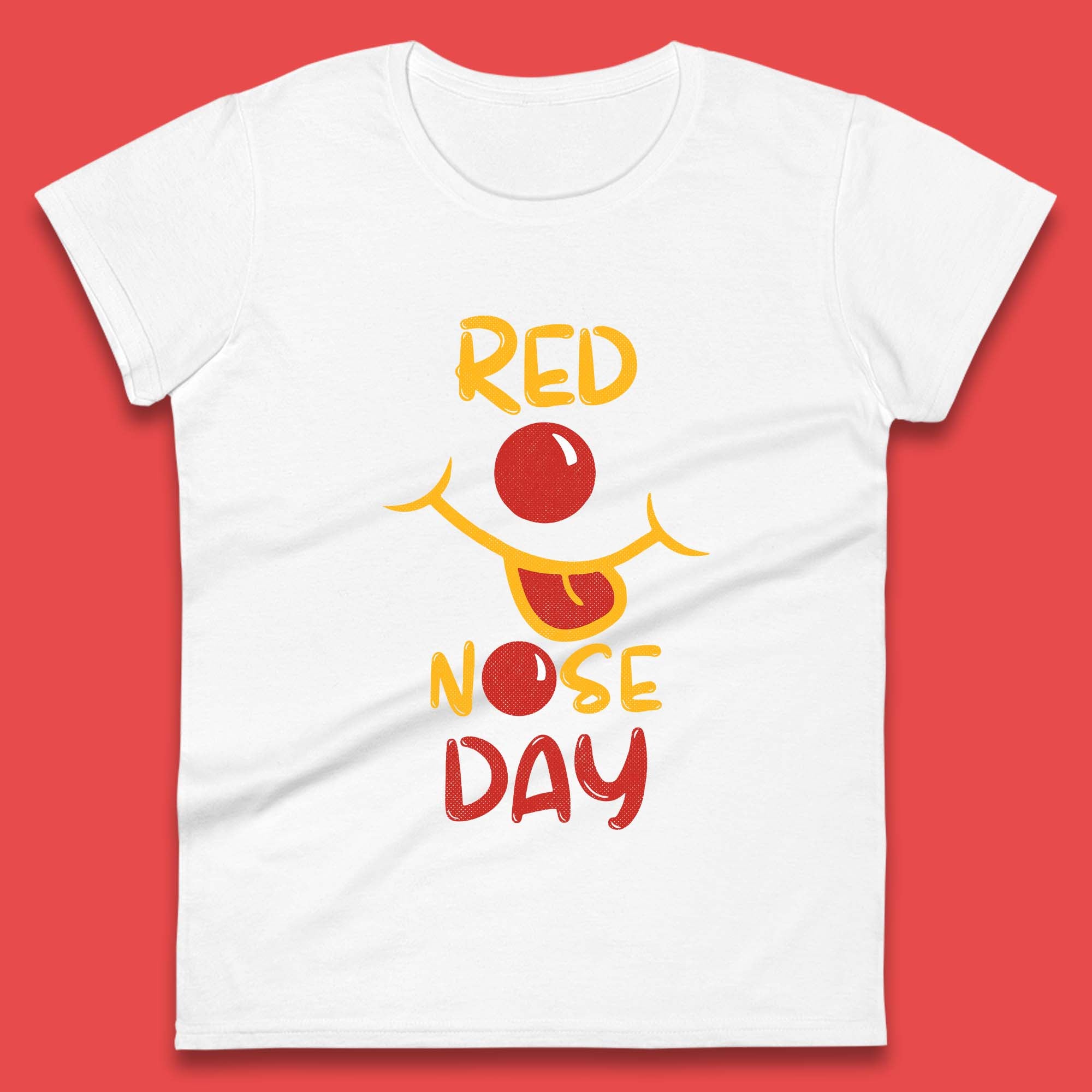 Red Nose Day Smiley Face Womens T-Shirt Mens Tops Tees Unisex XL