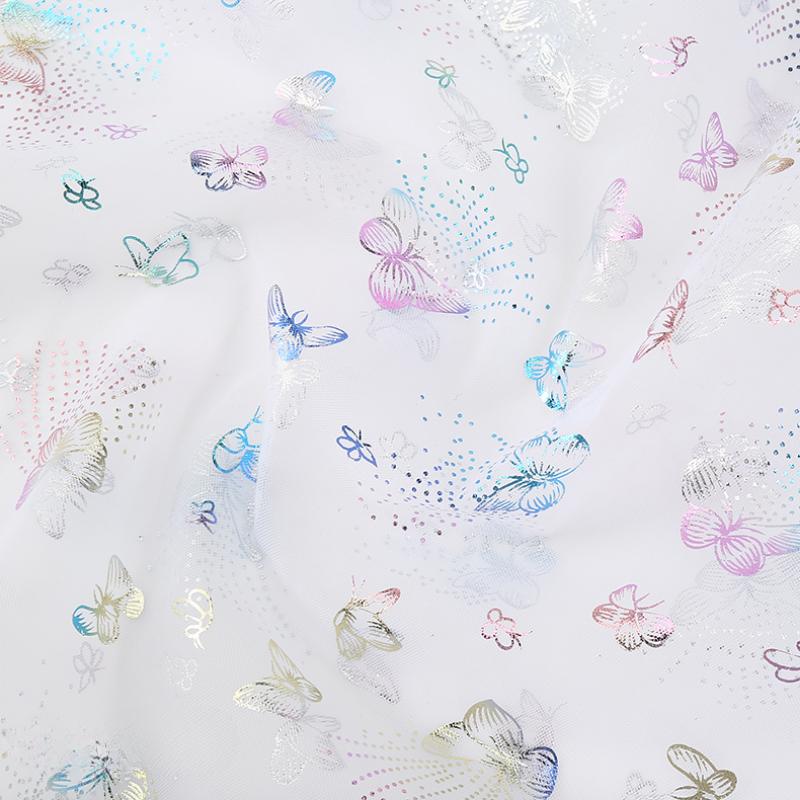 100x150cm Fancy Feather Butterfly Gauze Wedding Dress Shampooy Skirt Gauze Stage Costume Fabric Background Decorative Foil Gauze