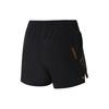 Li Ning Tischtennis Serie Buchstaben-Print Gerades Bein Wettkampf Sportshorts Damen Shorts Schwarz AAPS246-1