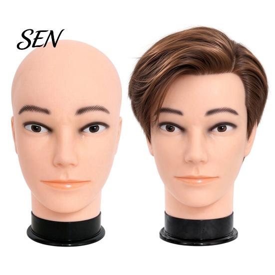 Cosmetology Practice Head Bald Mannequin Head, Male/Female Hair Model, Professional Large Circumference Model for Wig Making, Hat Glasses Display,