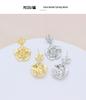 S925 Silver Floral Rose Stud Earrings with Gold Retention for Women