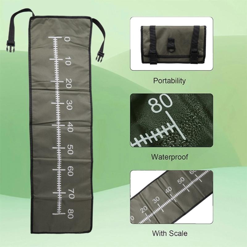Landing Mat Fishing Gear for Anglers Portable Fish Protections Pad Foldable Fishing Unhooking Mat with Measuring Scale