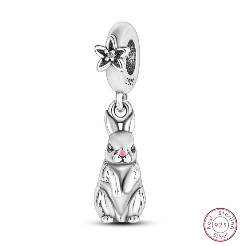 Copper Beaded Pendant Shiny Zircon Animal Elephant Puppy Original 3Mm Bracelet Women Fine Jewelry