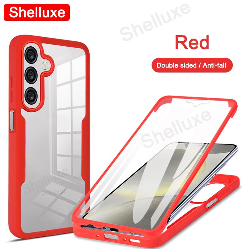 360 Full Body Front+Back Clear Case Shelluxe For Samsung A56 A36 A26 A06 A16 4G 5G Silicone Double Sided Shockproof Phone Cover