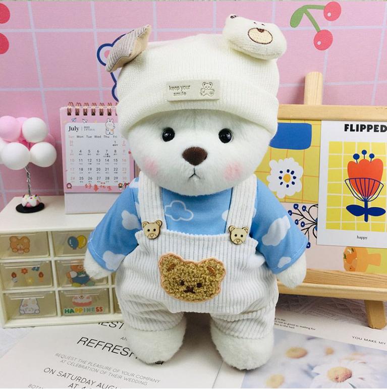 30cm Doll Clothing Soft Bear White Brown Cosplay Kawaii Toy Anime Accessories Set Cute Cartoon Friend Birthday Gift