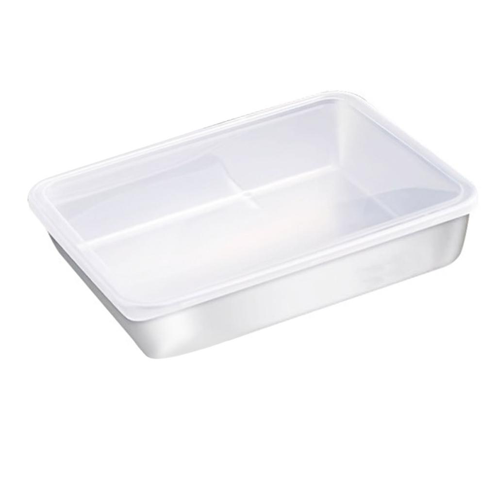 Frischhaltedose mit Deckel, 304 Edelstahl, quadratisch, Lunchbehälter für Kühlschrank und Außenbereich