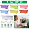 Colorful Rectangular Flower Pot With Tray Plant Pot Quality Garden Planter  Patio