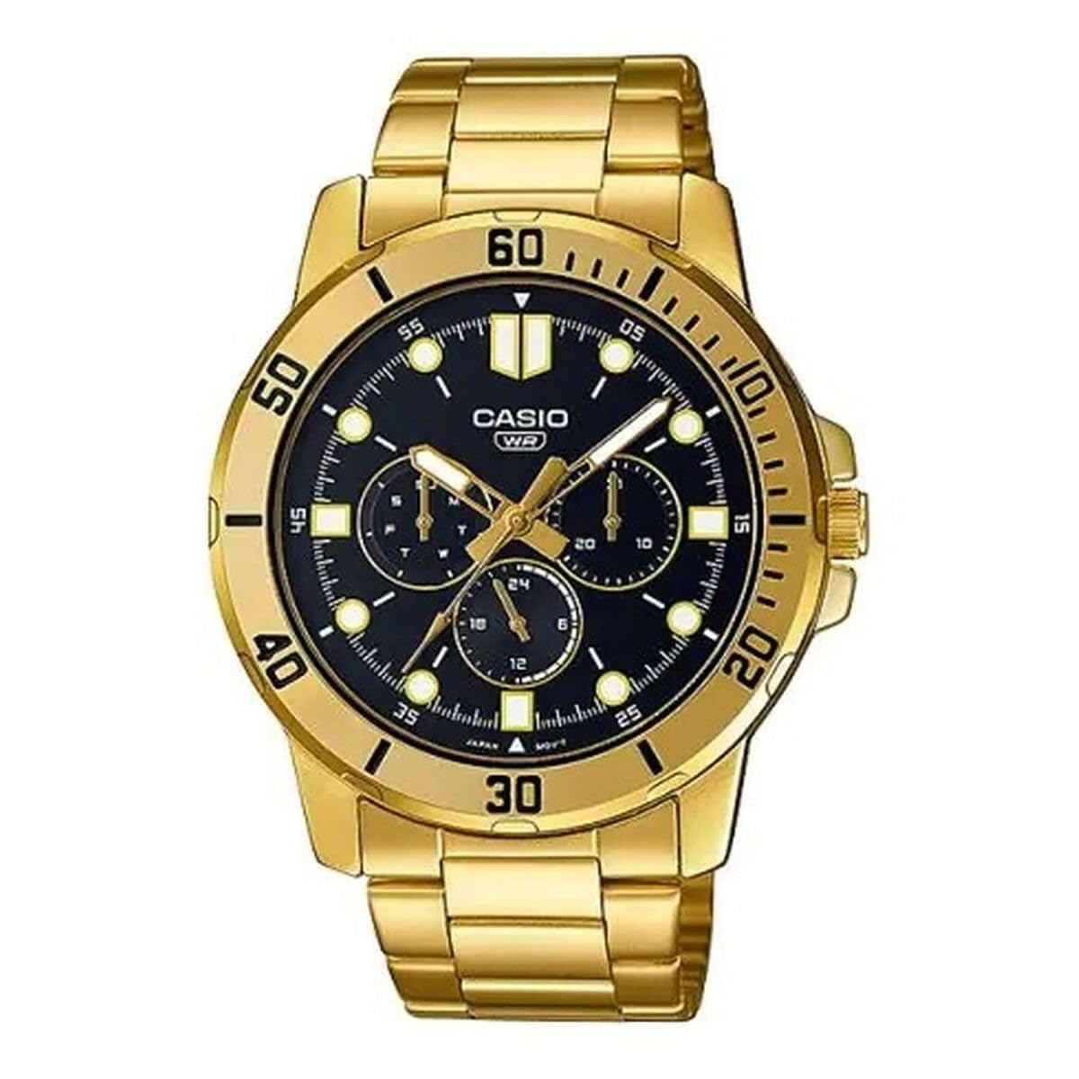 

Casio Enticer Analog Black Watch Gold Classic Men s Multi-Dial Men s - MTP-VD300G-1EUDF (A1856), Multi-Dial, 49×45×8.7mm,
