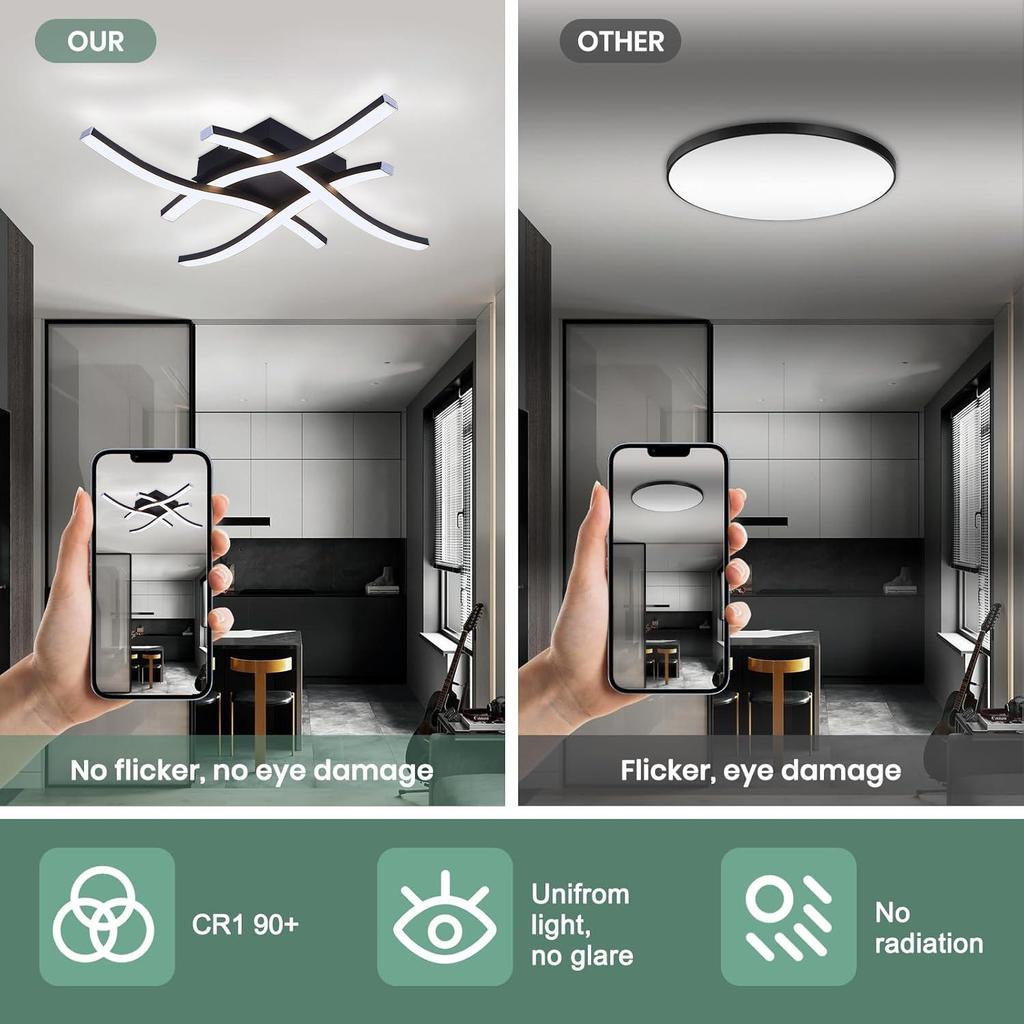 Plafoniera LED Minimalista: Design Moderno Transfrontaliero per Soggiorno e Camera da Letto