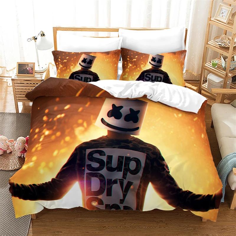 Popular DJ Marshmello 3d Bedding Set Duvet Cover Set Pillowcase Bedclothes Twin Full Queen King Size Bed Linen Set Home Textiles