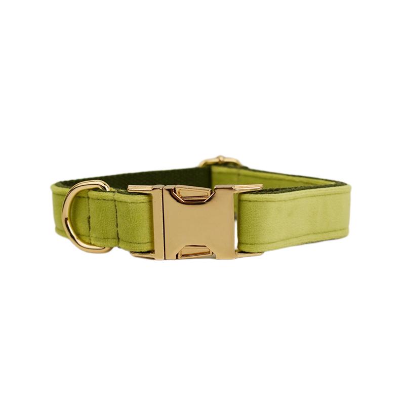 Avocado Velvet Pet Collar & Leash Set: Dog Collar, Harness & Leash