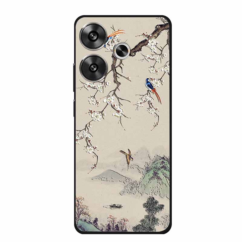 3D Embossed Case For Xiaomi Poco M6 4G Phone Case M 6 Plus Flowers Silicone Soft Coque For Xiaomi Redmi 13 13x Back Cover Case