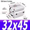 SDA Mini Pneumatic Cylinder, High Thrust, Thin Type, Bore Sizes 20/25/32/40/50