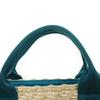 Used 9539 ME MYSELF & I Tote Bag 605831 7924 Emerald Green TIFFANY & Co. Blue Green White Logo Straw Natural Kids from