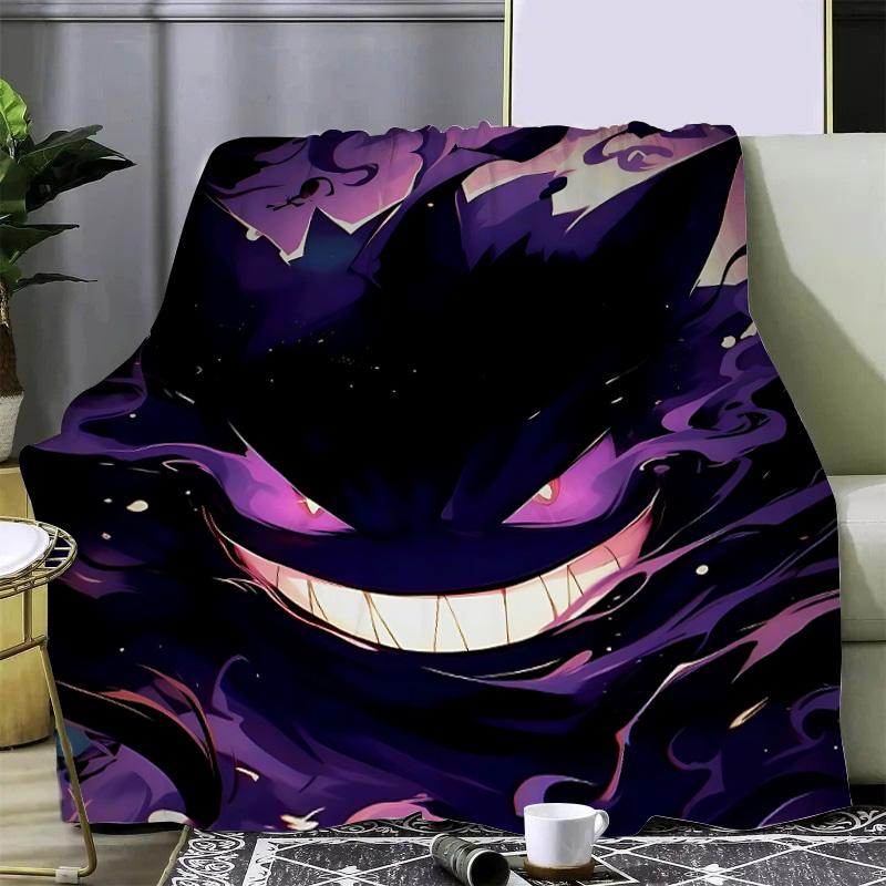 Anime Pokemon Gengar Printed Blanket Picnic Blankets Warm Blanket Soft and Comfortable Blanket Home Travel Birthday Gift