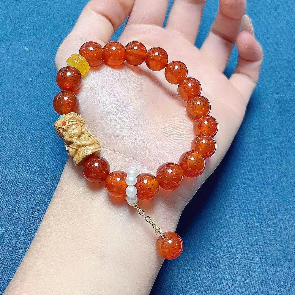 Red Agate Zhakilam Bracelet - Chinese Style Original DIY Design