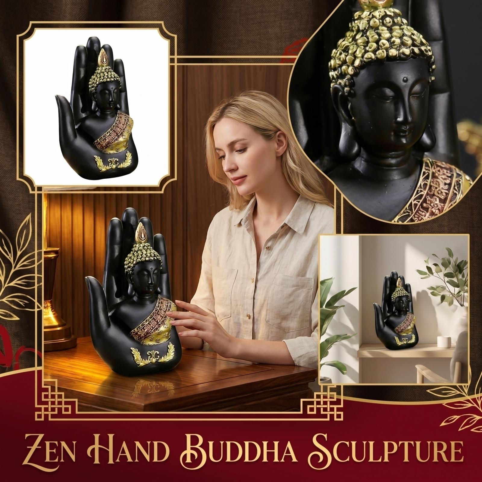 

Creative Hand Buddha Statue Home Decor Resin Sculpture Ornament for Meditation Room Office Desk Display and Spiritual Ambiance one size чорний