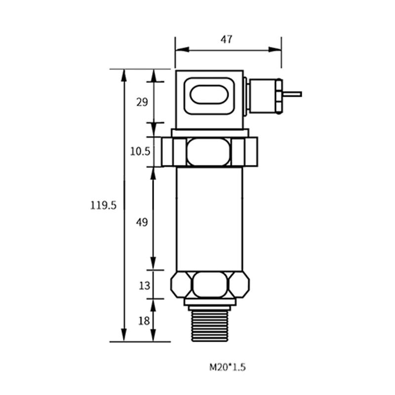 0.1bar 0.3bar 20bar 200bar 400bar Water Oil Fuel Gas Air Pressure Transmitter G1/4 12-36V 4-20mA RS485 0-600bar Sensor