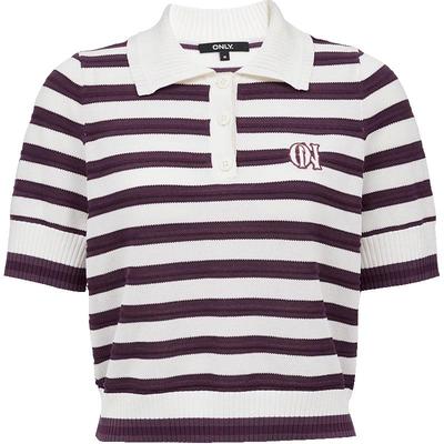 Women's 2025 Autumn Color Block Stripe Polo Knit Top