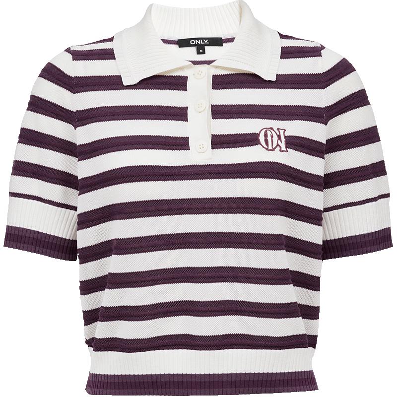 Only Top Tricotat Polo cu Dungi Color Block pentru Femei, Toamnă 2025