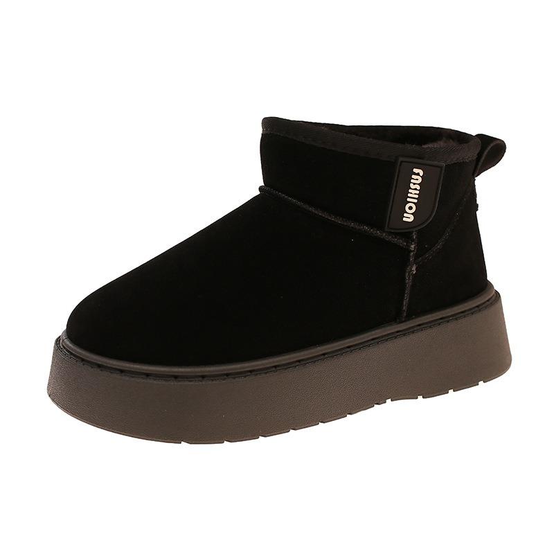 Winter new short snow boots women's platform short boots women's velvet thermal cotton boots
