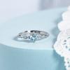 ANENJERY Blue Zircon Open Ring For Women Beautiful Exquisite Korean Hot-Selling Jewelry Girl Friend Gift