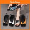 Leopard Print Flat Sandals For Women Summer Fashion With Elastic Strap For Casual Wear
