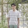 Men's Open Collar Pin Stripe Short Sleeve Sweater Polo Shirt PH396E-56GXFJ