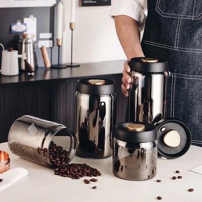 Grains de Café Scellés sous Vide Carafe Protéger de la Lumière Contenant Bocal Hermétique en Verre Grains Alimentaires Bonbons Pot de Stockage Anti-humidité